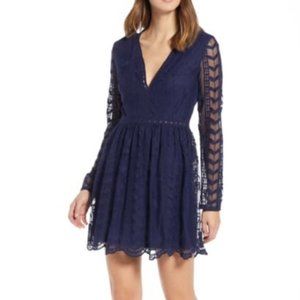 Socialite Deep V Lace Dress